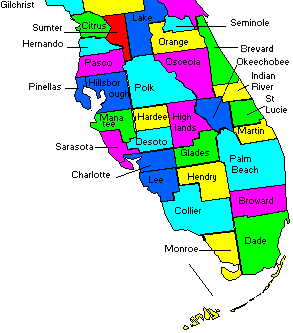 Map of Florida by County - Try our City / County Finder